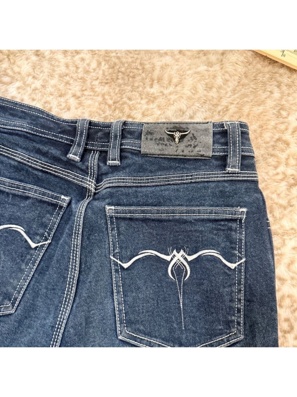 Vintage Sergio Valente Mens Y2K Cyber Tribal Contrast Jeans Dark Wash Size 29 - Picture 5 of 7